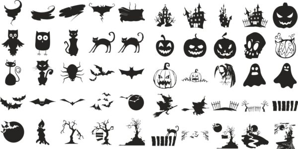 Halloween Collection 2 For Engraving Free Vector - Dezin.info