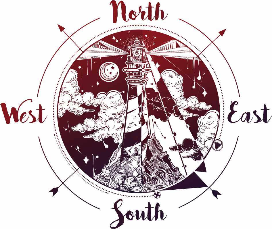 Layout of East West North South Drawing - Dezin