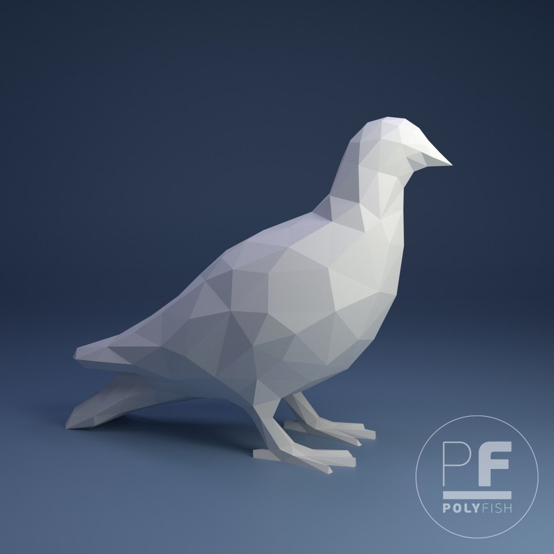 Bird Polygonal Papercraft Template - Dezin