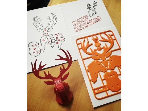 Christmas Card with Reindeer - Dezin