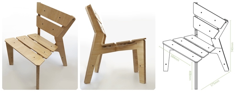 Drawings plywood chair kross hair - Dezin