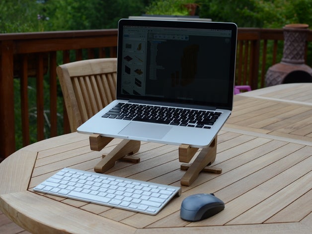 Ergonomic stand for Macbook (laptop) CNC Cutting Tool-Path - Dezin