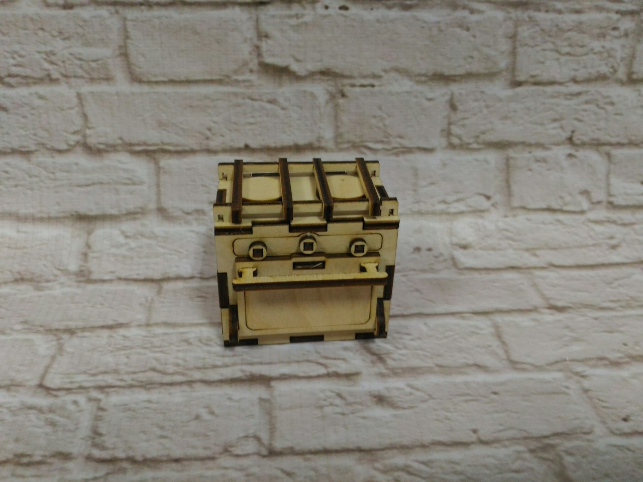 Laser Cut Dollhouse Kitchen Oven Stove Miniature Dollhouse Furniture 3mm CDR File - Dezin