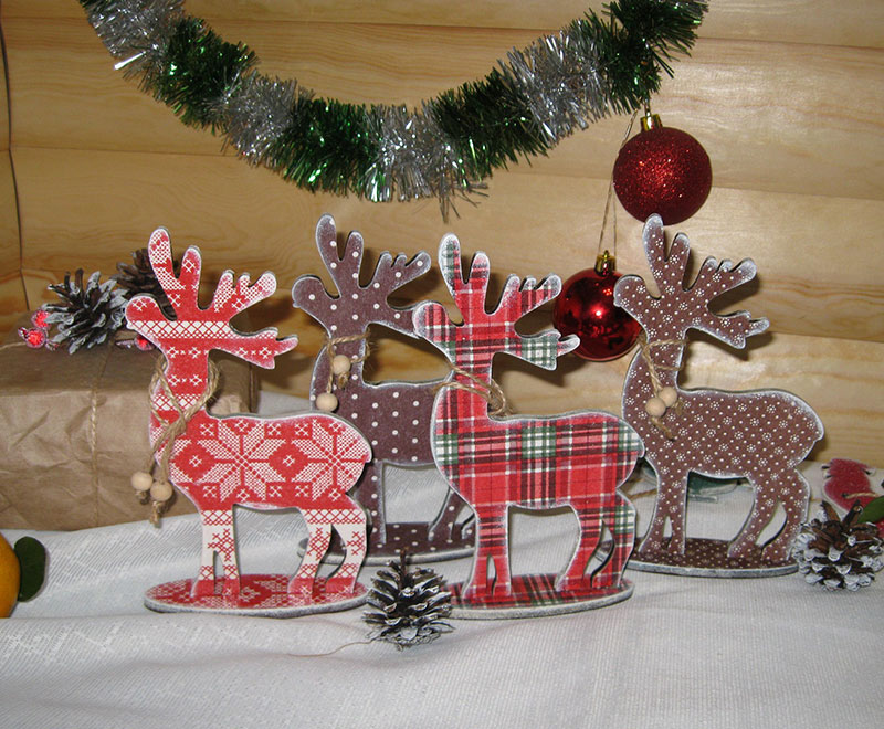 Laser Cut Plywood Deer Christmas Decoration CDR File - Dezin