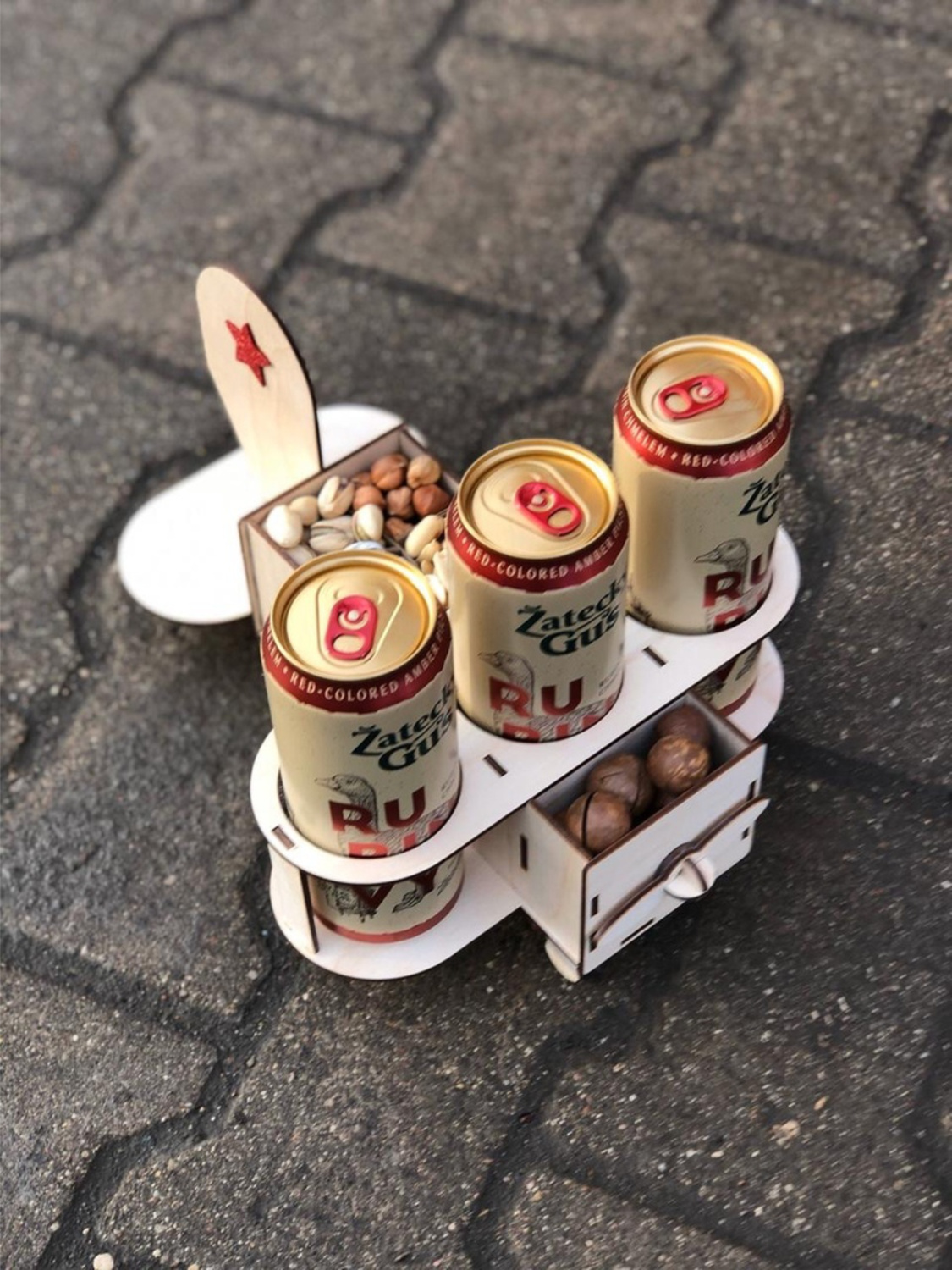 Laser Cut Wooden Beer Holder Airplane CDR File - Dezin