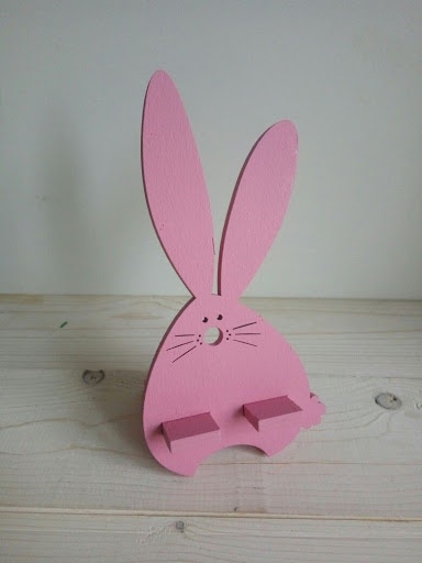 Laser Cut Wooden Bunny Mobile Phone Holder Stand CDR File - Dezin