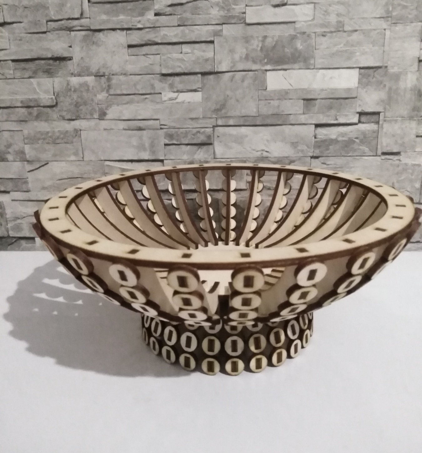 Laser Cut Wooden Candy Bowl Basket Wooden Flower Basket CDR File - Dezin