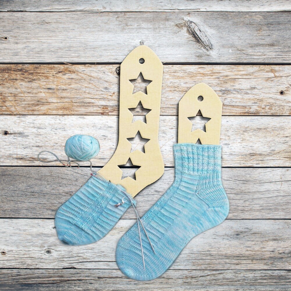 Laser Cut Wooden Sock Blockers With Stars CDR File - Dezin