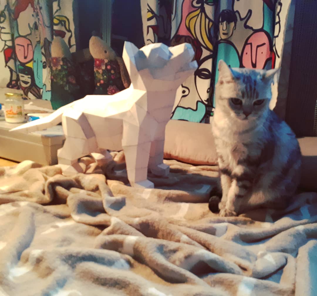 Layout of 3d Papercraft Cat - Dezin