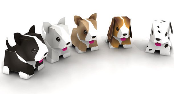 Layout of 3d Papercraft Dog 3 - Dezin