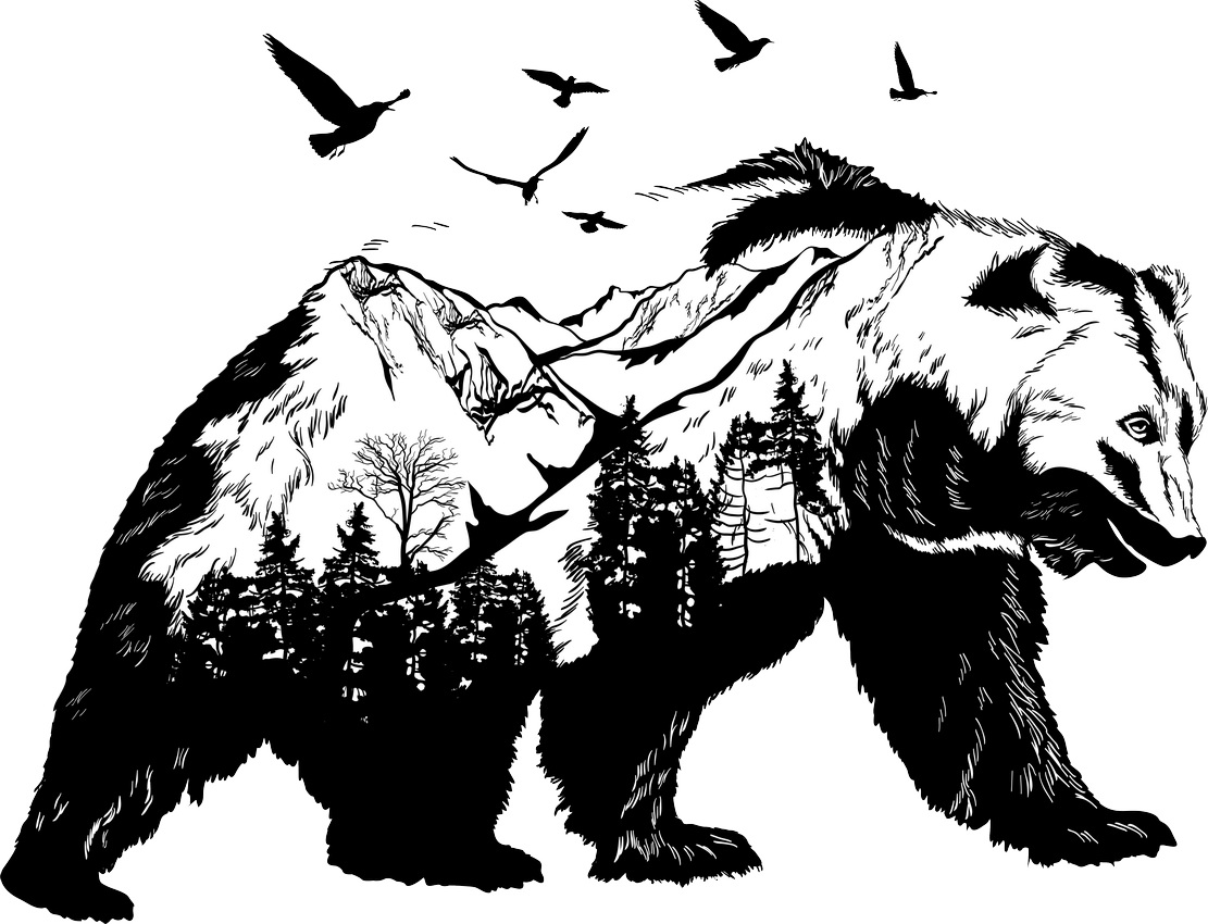 Layout of Bear Wall Art Wall Decor 2 - Dezin