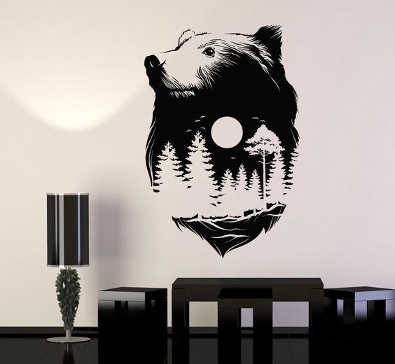 Layout of Bear Wall Art Wall Decor - Dezin