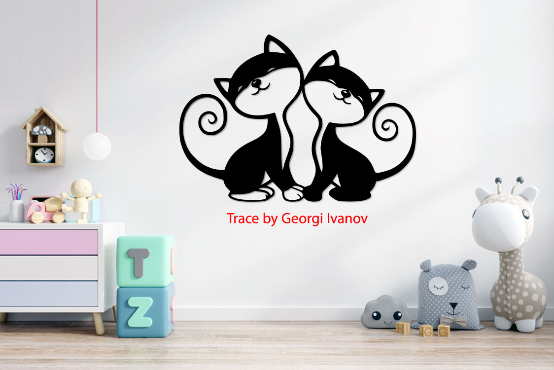 Layout of Cute Cats Wall Decor - Dezin