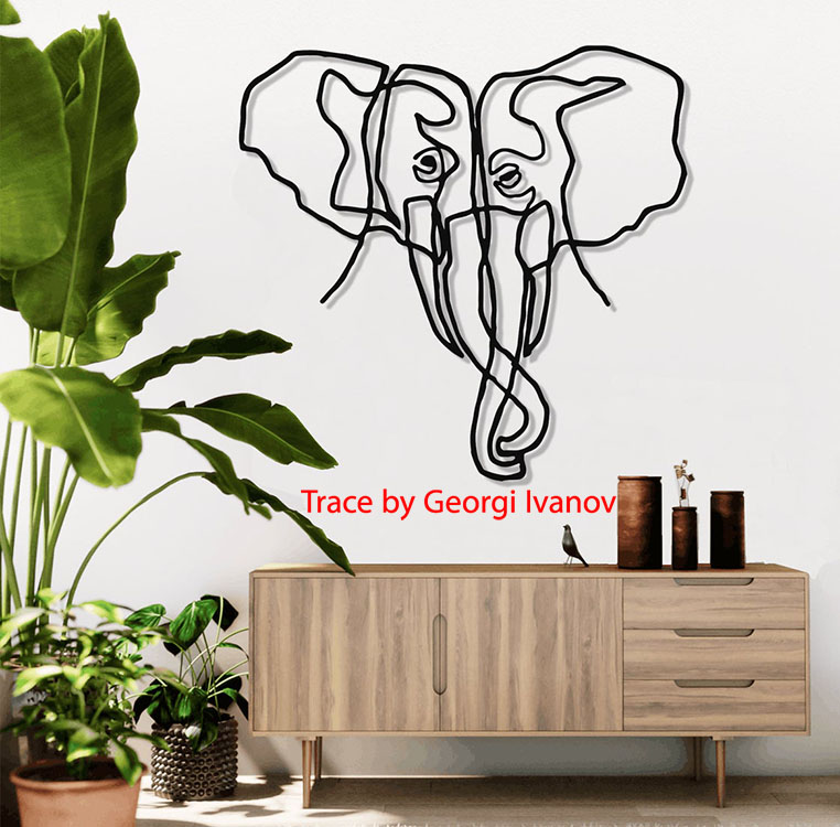 Layout of Elephant Head Wall Decor - Dezin