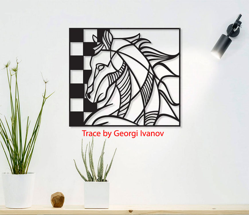 Layout of Horse Frame Wall Decor Wall Art - Dezin