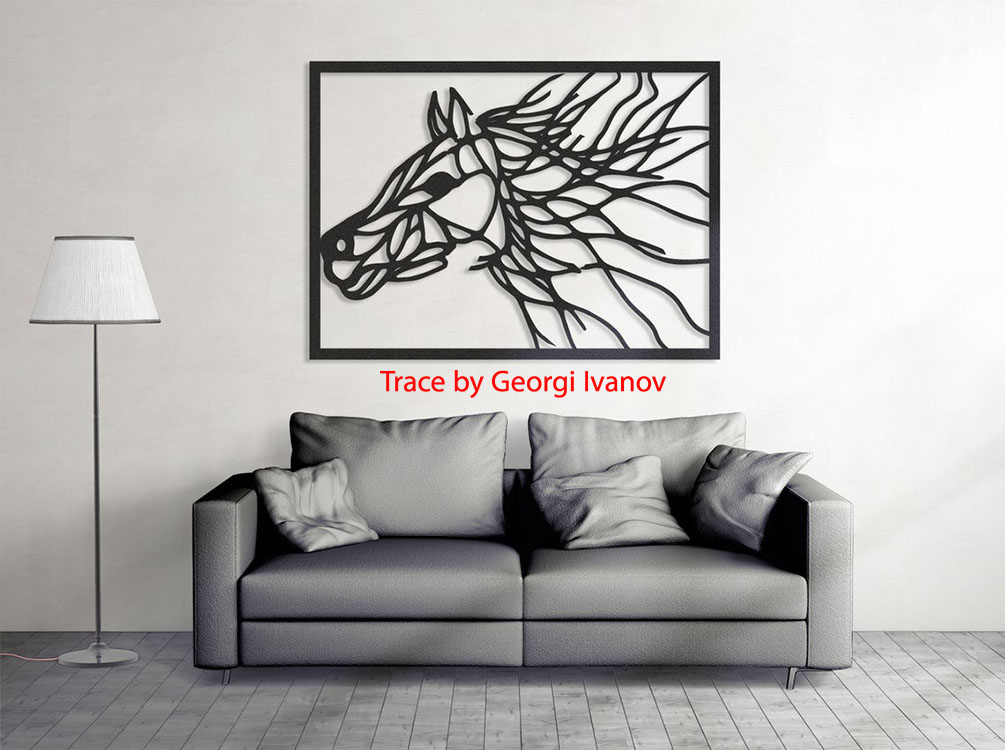 Layout of Horse Frame Wall Decor Wall Art - Dezin