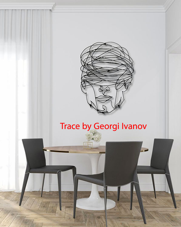 Layout of Man Head Wall Decor - Dezin