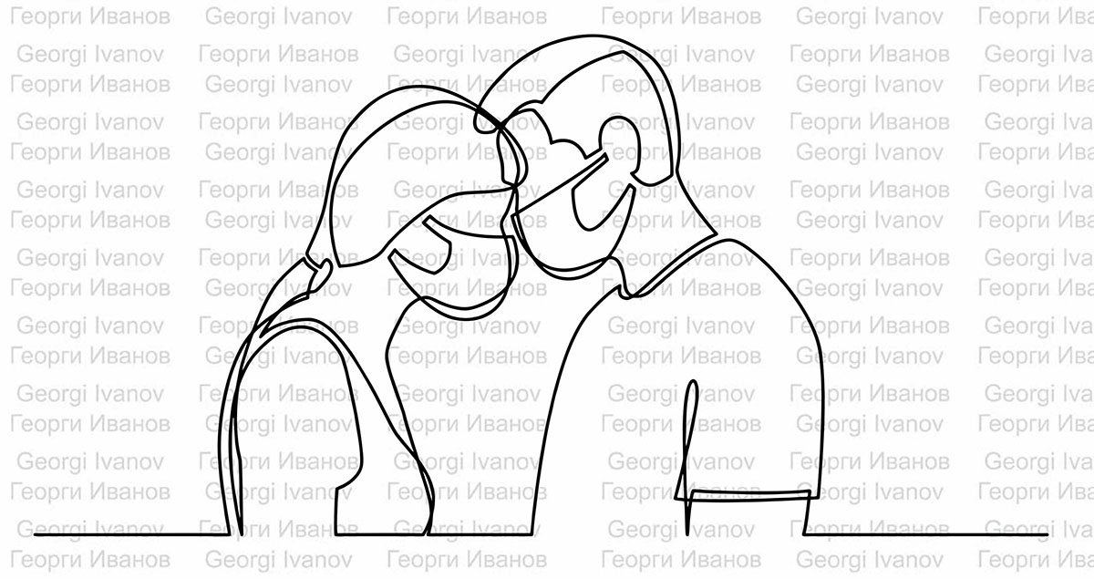 Layout of Man & Women Wearing mask Wall Decor Wall Art - Dezin