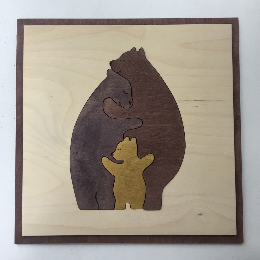 Layout of Panel bears puzzle from two layers - Dezin