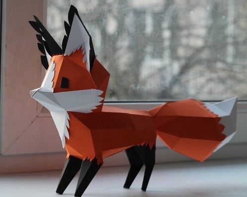 Layout of Papercraft 3d Fox - Dezin