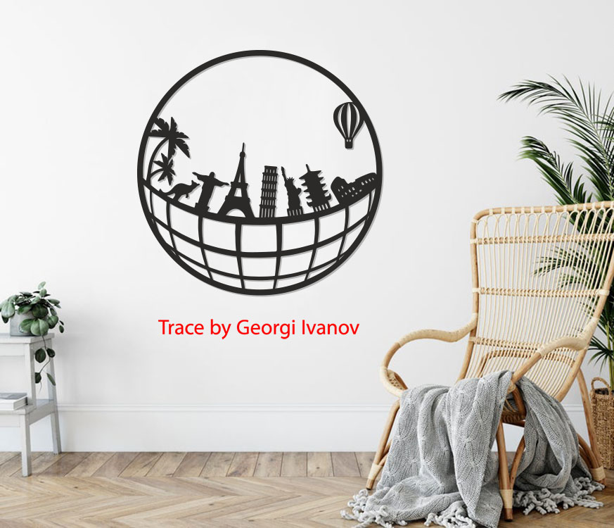 Layout of World Circle Wall Decor Wall Art - Dezin