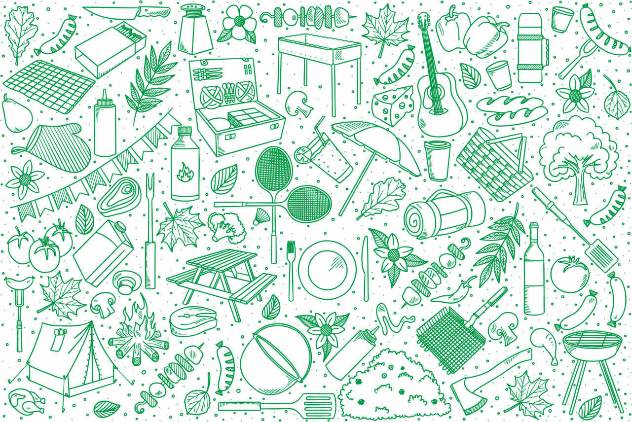 Layout of camping picnic set - Dezin