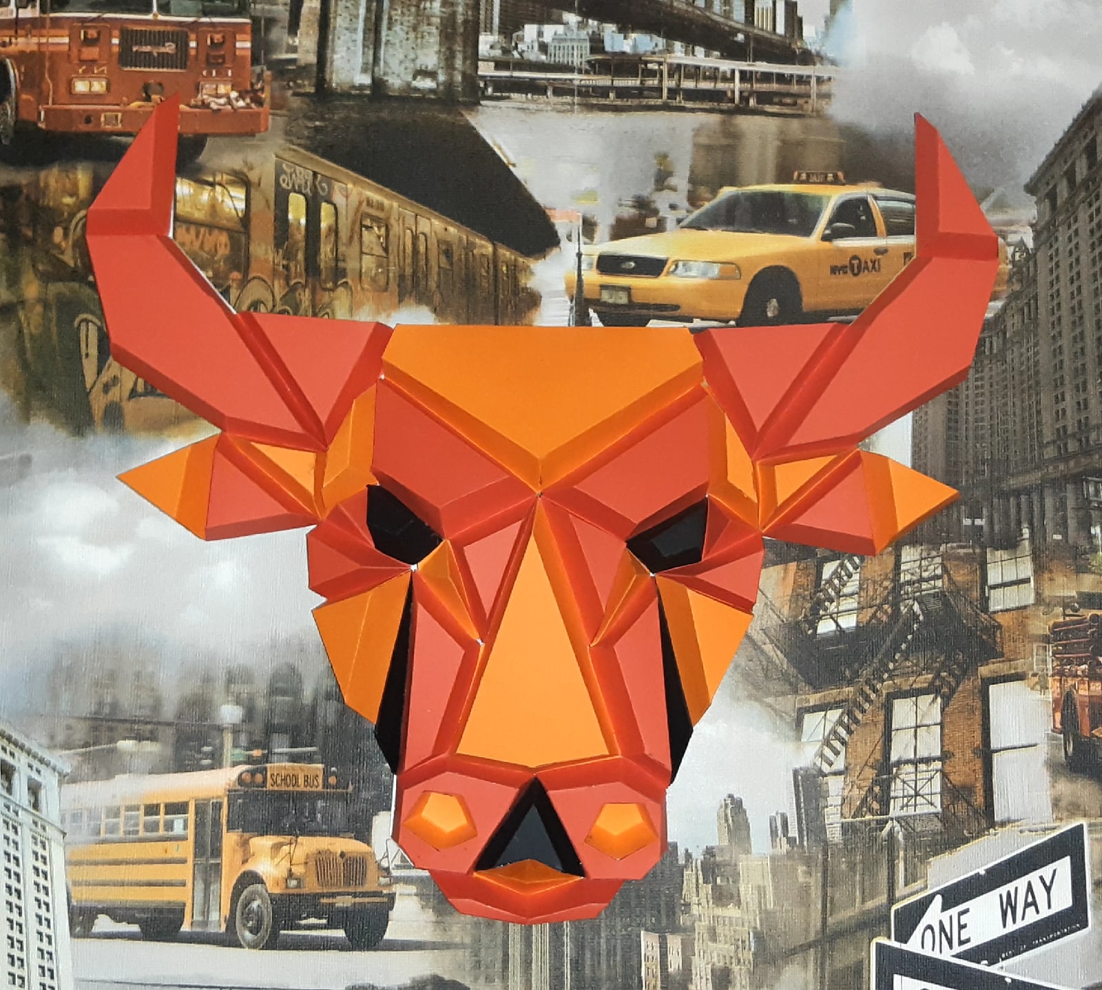 PolyFish Bull Head Papercraft - Dezin