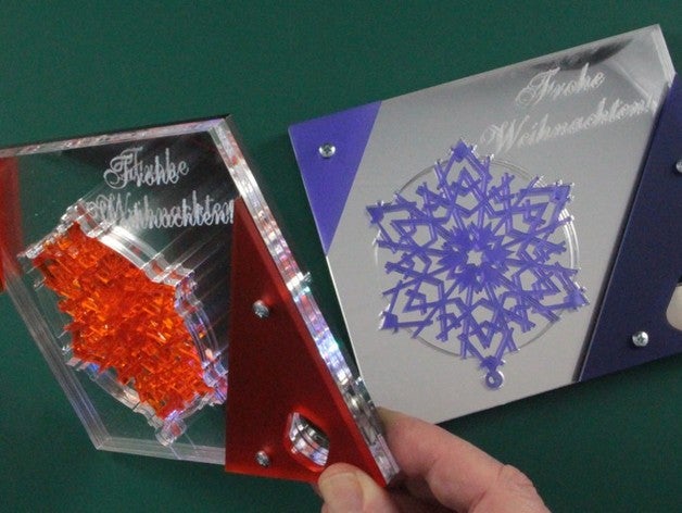 Rainbow LED Christmas Card Acrylic Laser Card - Dezin