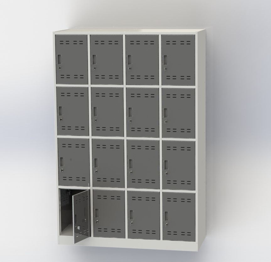 Sheet metal cabinet 1800x450x1200 mm - Dezin