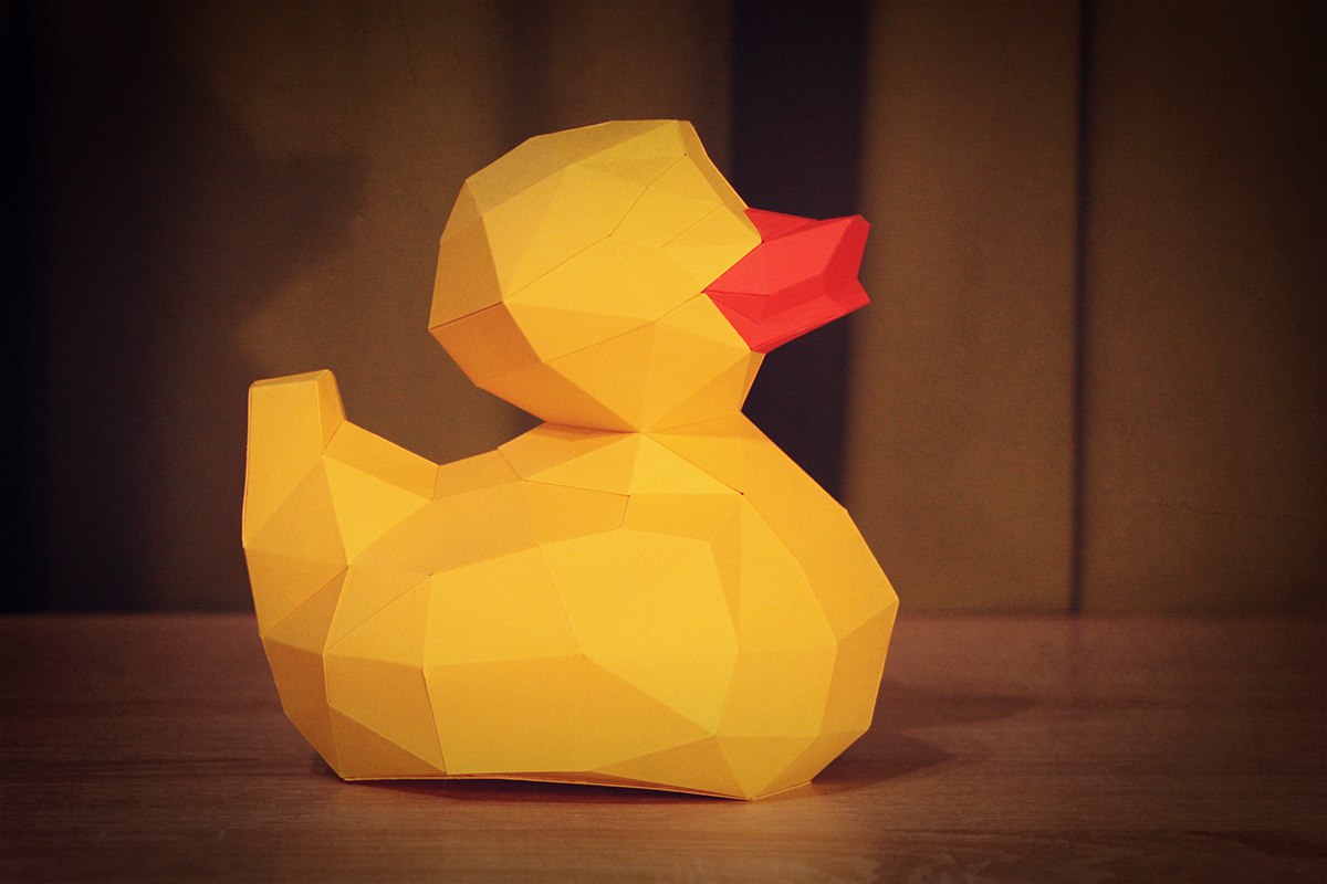 ToyDuck Low Poly Papercraft Template - Dezin
