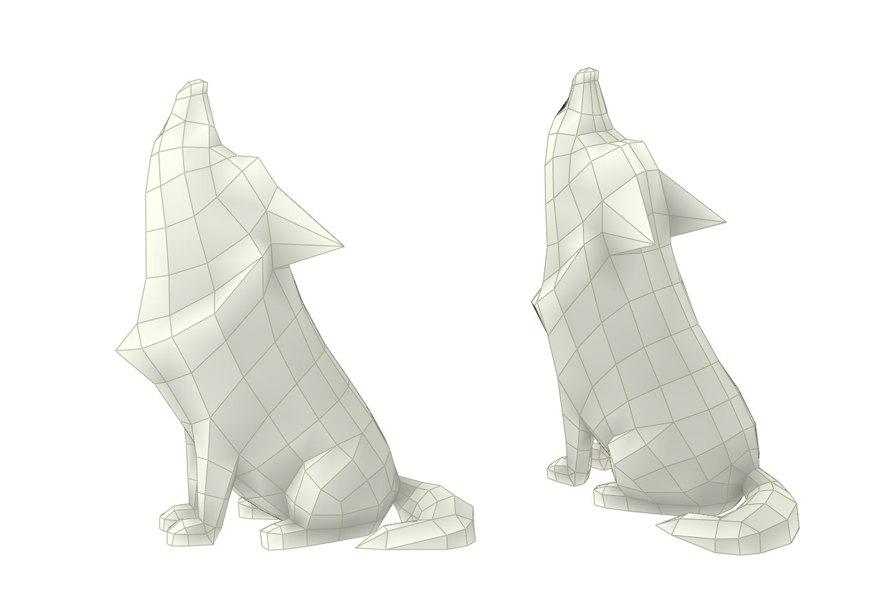 Wolf Low Poly Papercraft Template - Dezin