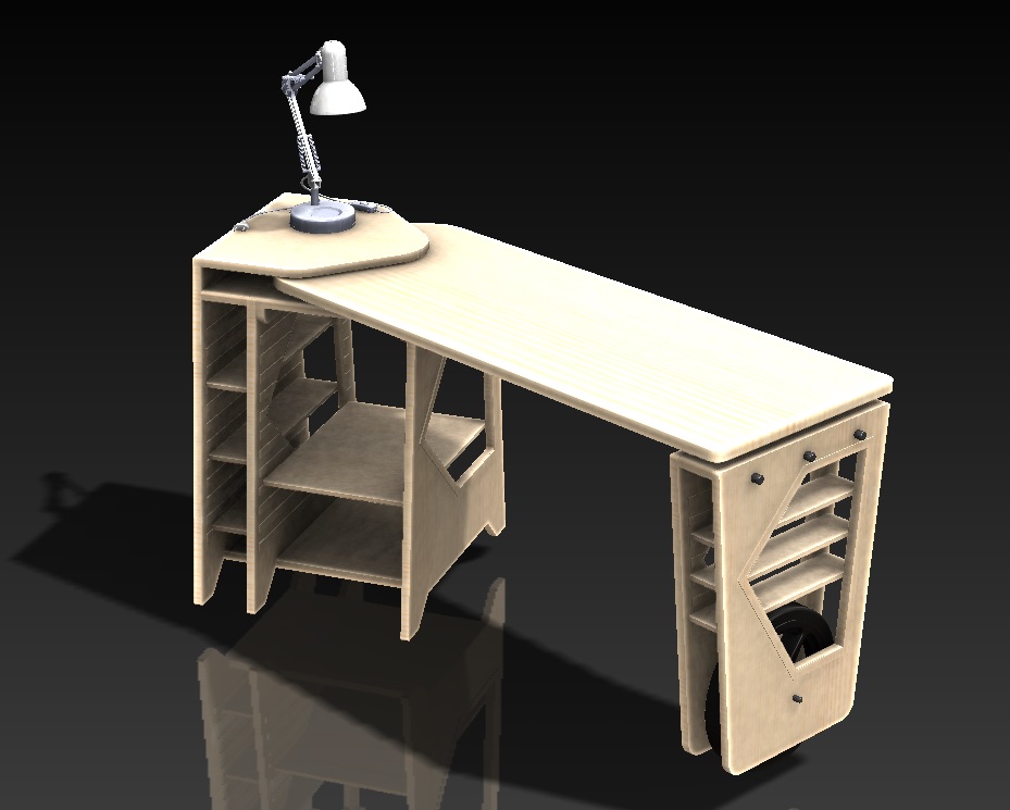 Writing desk SLDPRT Drawing - Dezin