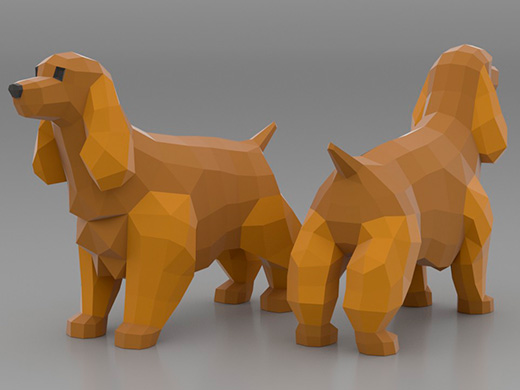 Сocker Spaniel Papercraft Template - Dezin