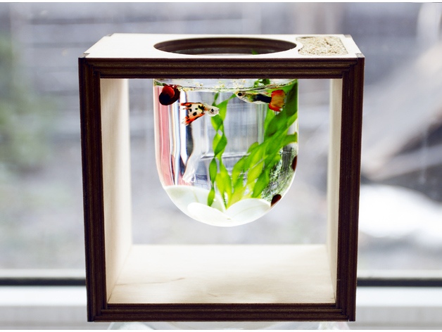 Aquarium in a Lasercut Light Bulb 3mm - Dezin