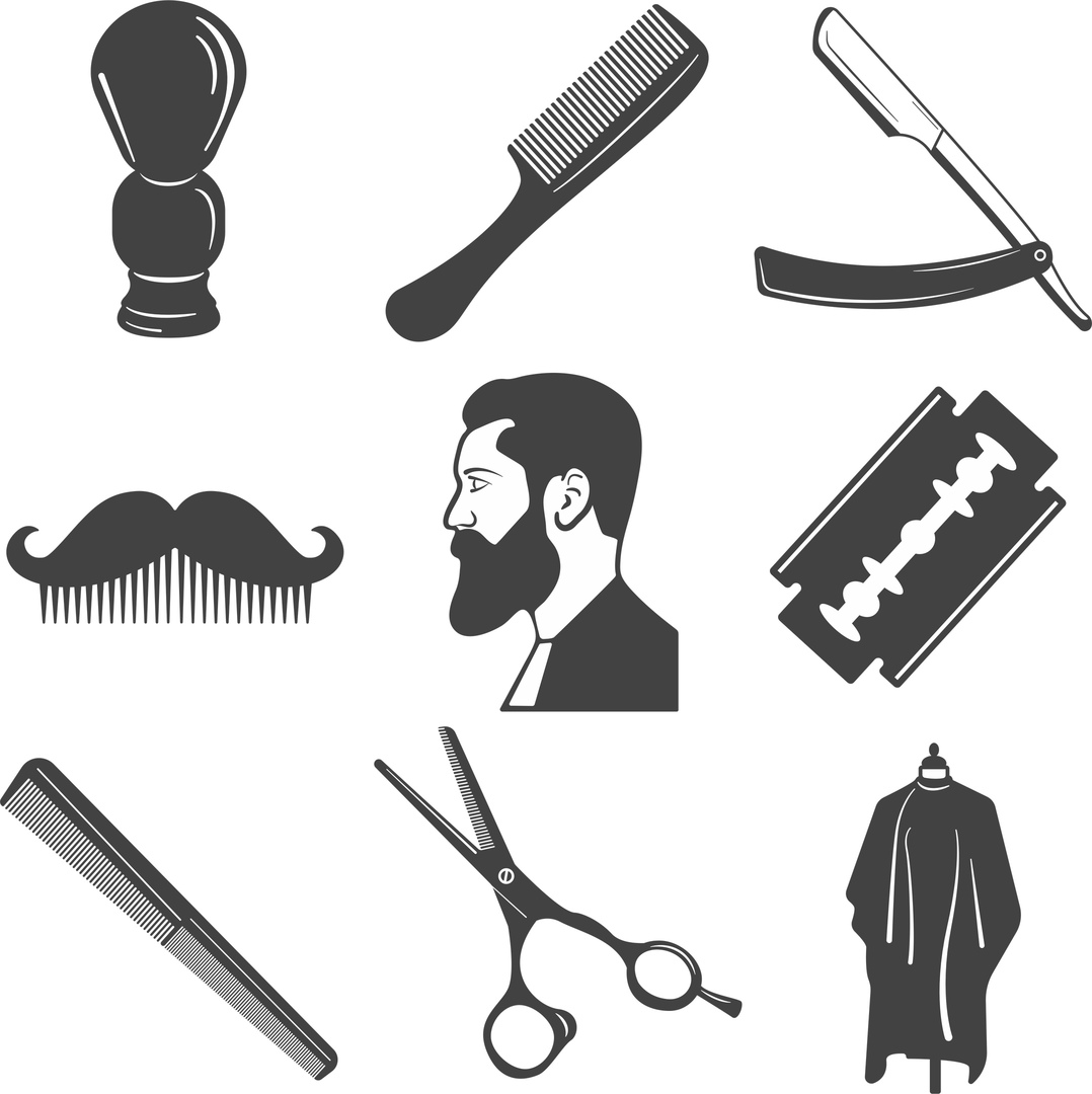 Barber Element set Vector File Free - Dezin