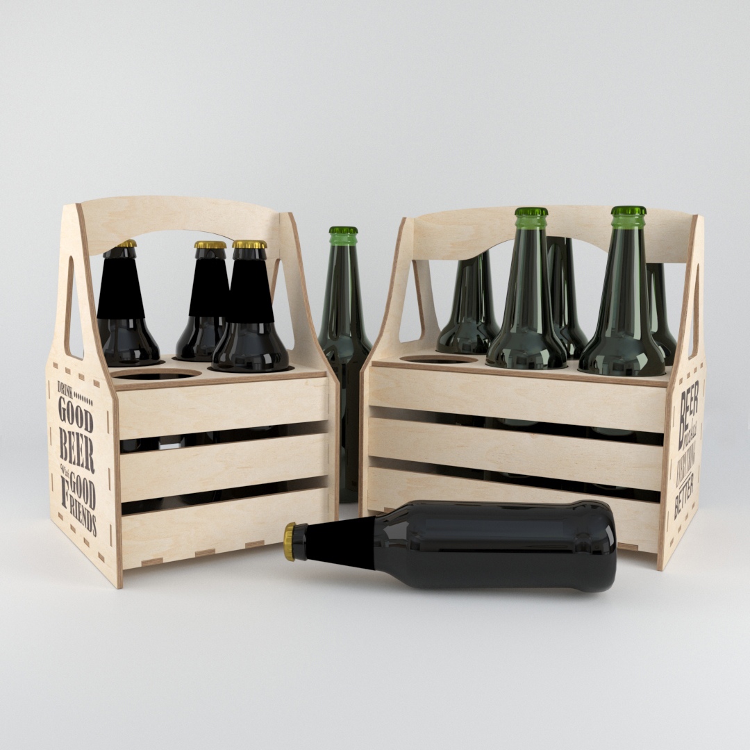 Carrier for beer for 4 and 6 bottles - Dezin