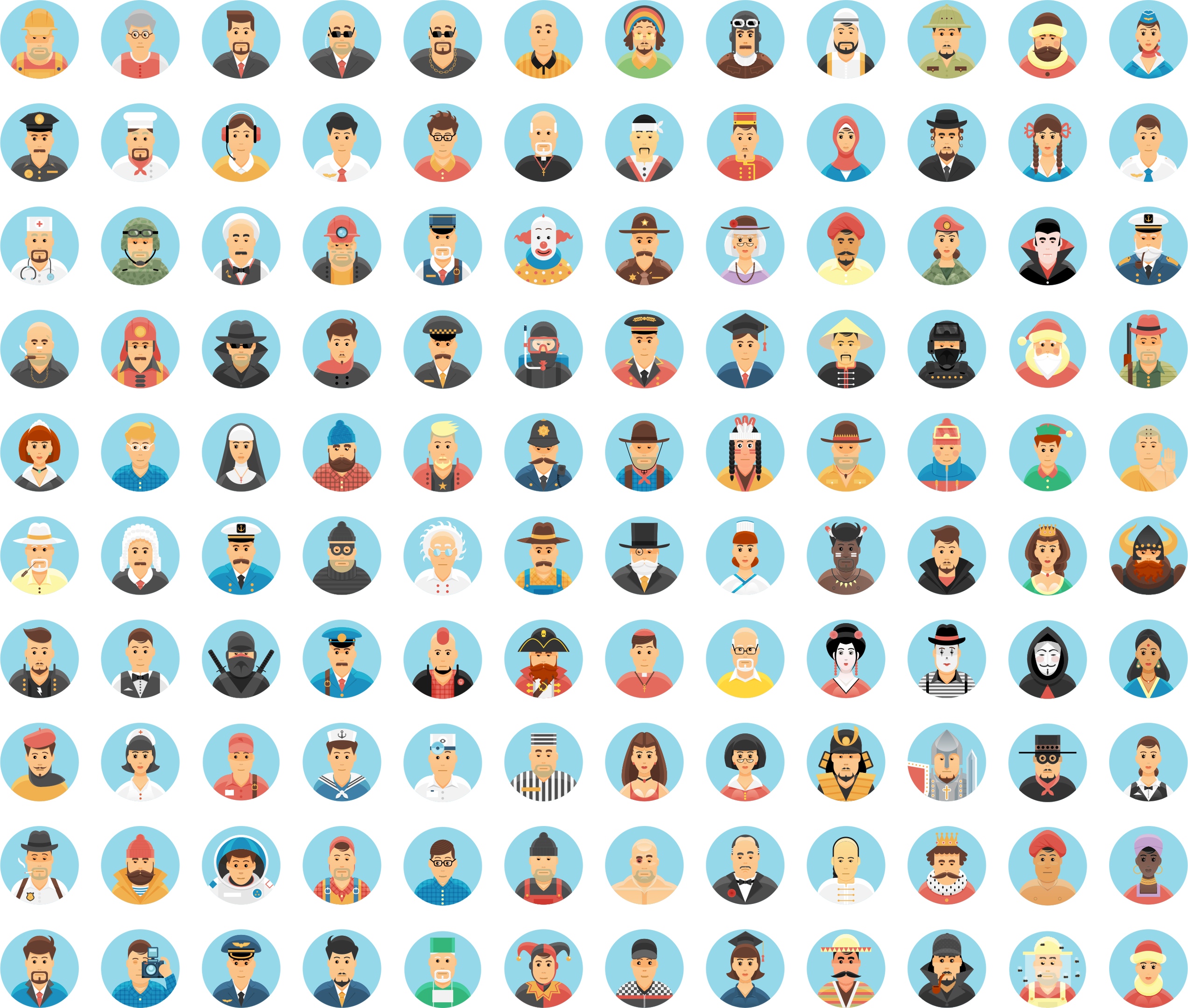 Cartoon Characters Set EPS SVG CDR - Dezin