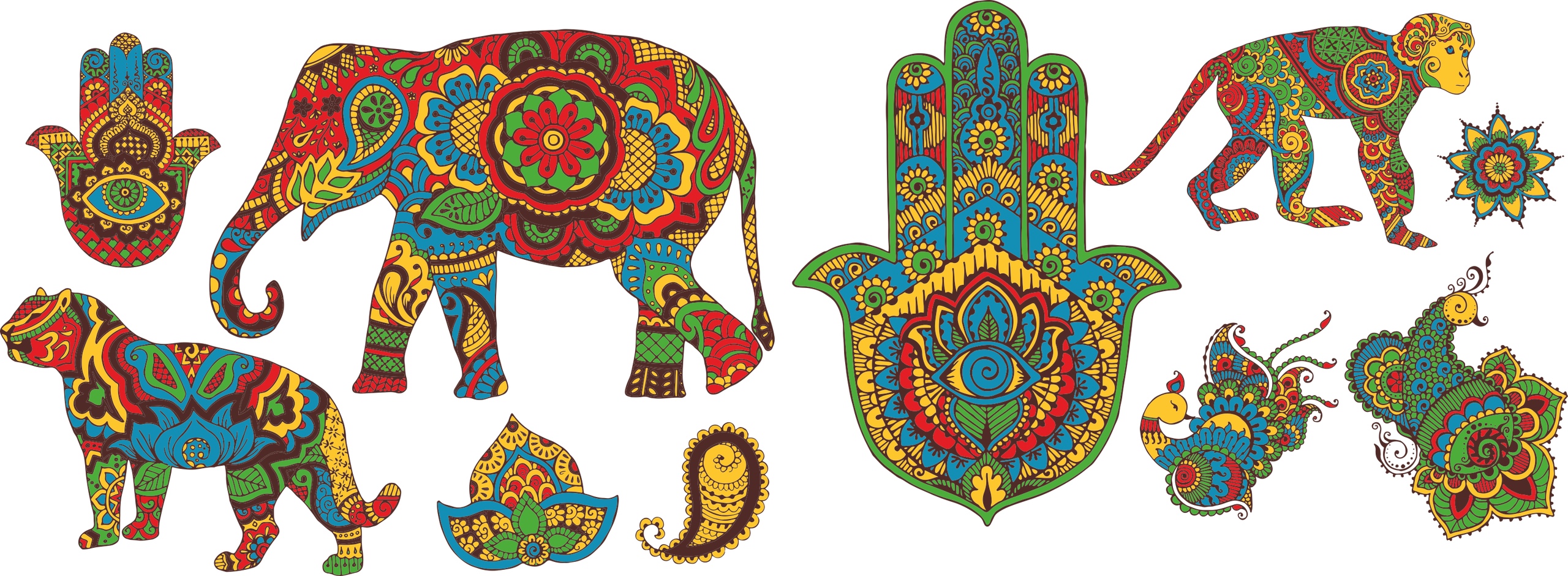Ethnic Animals Set Vector - Dezin