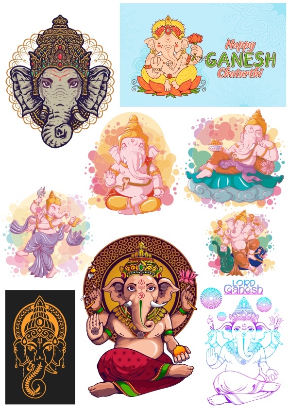 Ganesha set Vector File Free Ganesha set Vector File Free