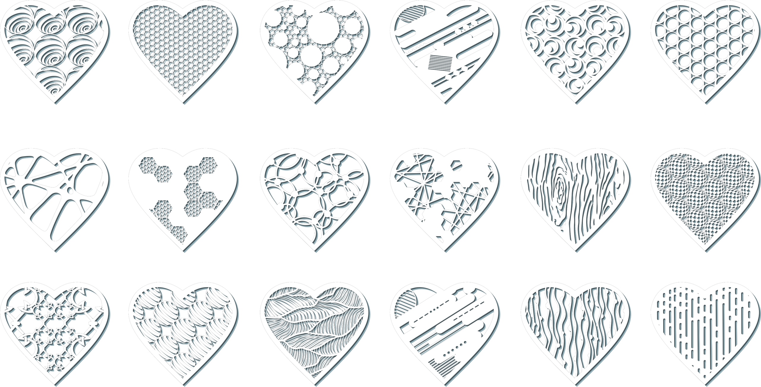 Heart Set Layout SVG EPS CDR - Dezin