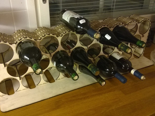 Large Plywood Wine Rack PDF SVG - Dezin