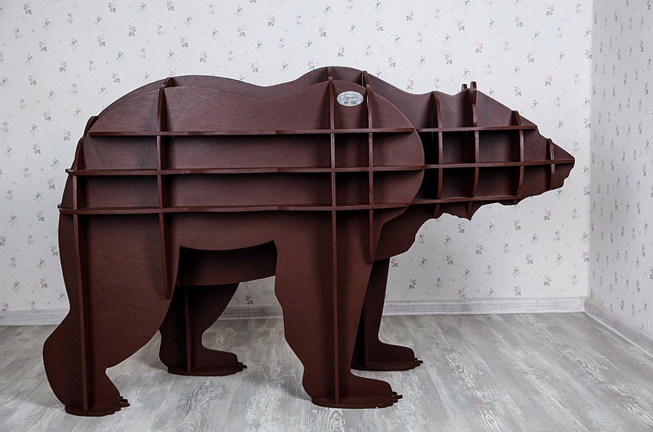 Laser Cut Animal Shelf Bear Shelf Kids Room Furniture Free Vector - Dezin