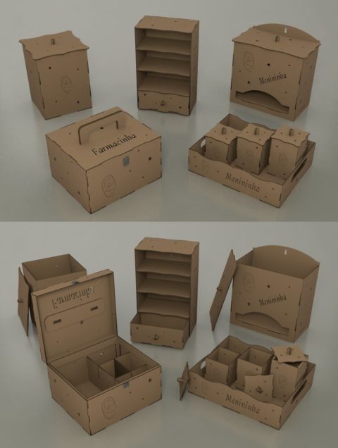 Laser Cut Dollhouse Furniture Kit Free Vector - Dezin