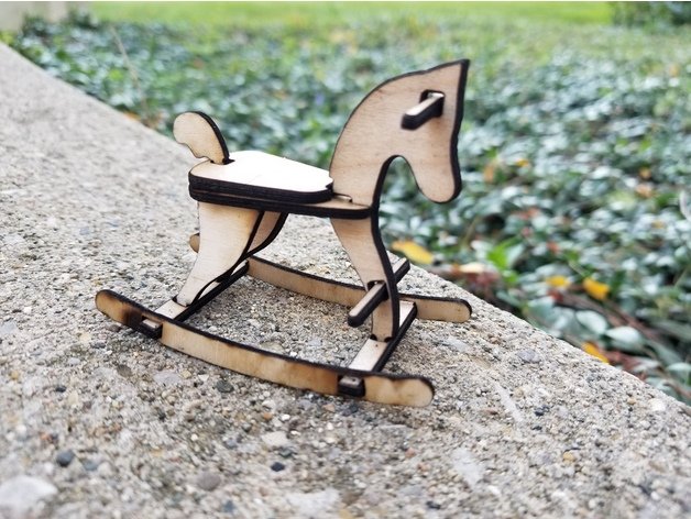 Laser Cut Rocking Horse Template Free DXF File - Dezin