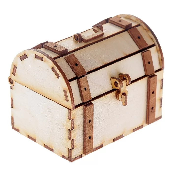 Laser Cut Wooden Chest With Lock And Hook Template - Dezin