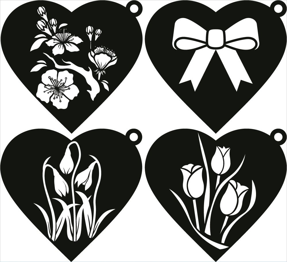 Lasercut Hearts Layout Vector File Free - Dezin