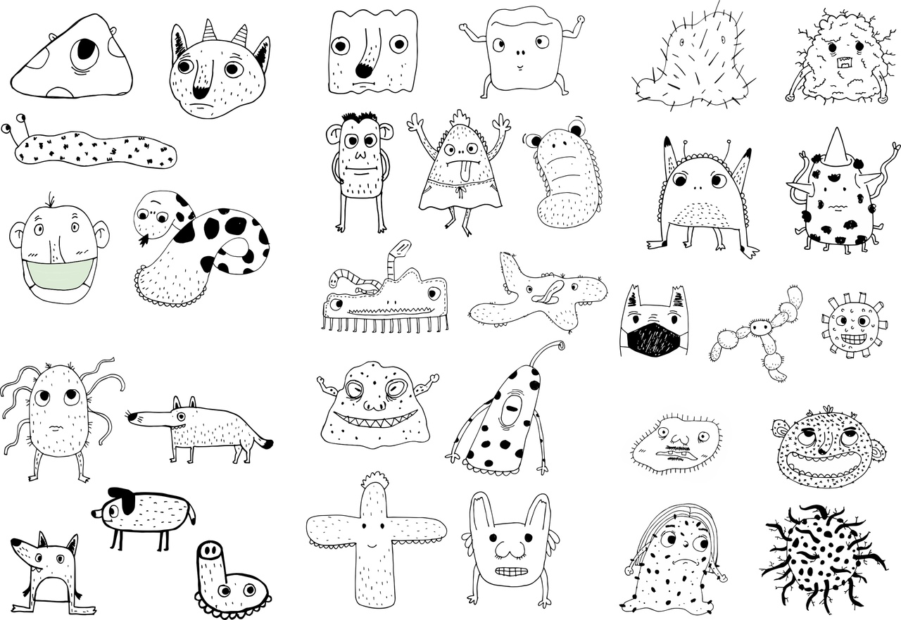 Monster Sketch Vector File Free - Dezin