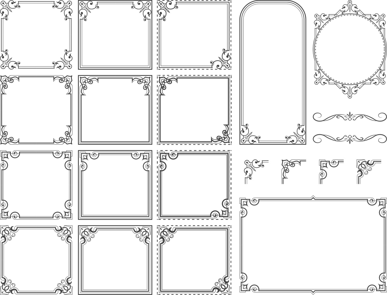Ornament Frame set Vector File Free - Dezin