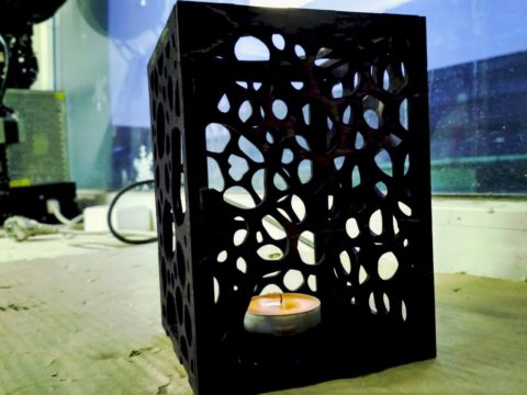 Plywood Lamp Candle Lantern Laser Cut Template - Dezin