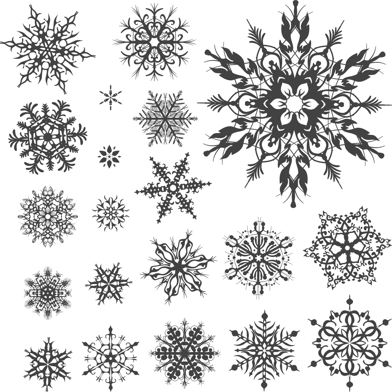 Snowflake set Vector File Free - Dezin